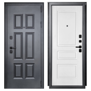 Дверь входная металлическая Анкона неон муар/белый софт 2050х960х90 мм левая