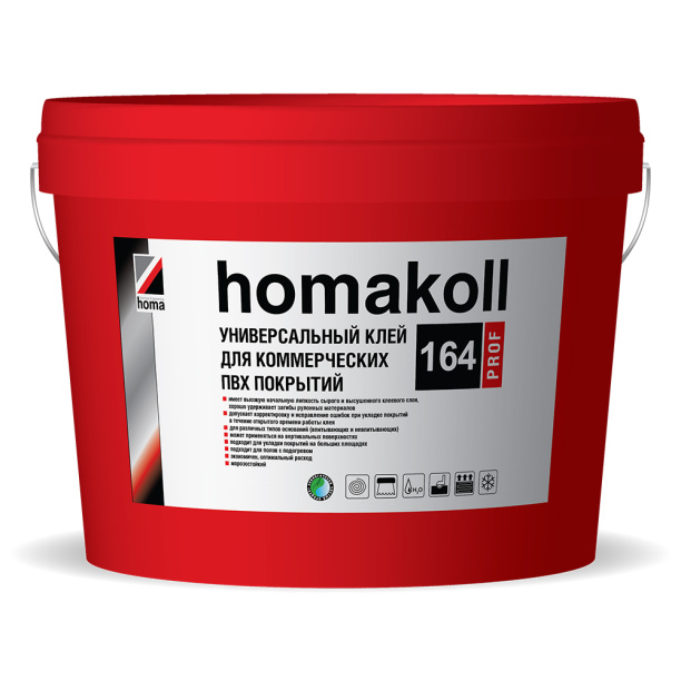 Клей для коммерческих ПВХ-покрытий универсальный homakoll 164 Prof 1,3 кг от магазина ЛесКонПром.ру