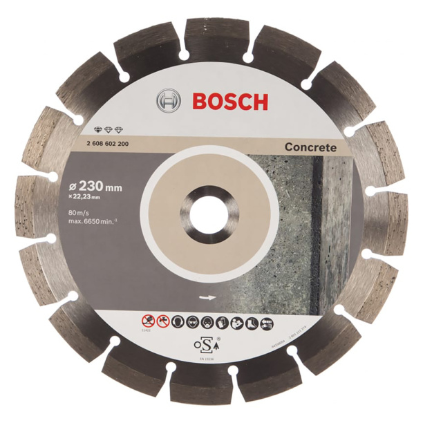 Сегментный алмазный диск по бетону BOSCH Standart for Concrete 230x1,6х22,23 мм от магазина ЛесКонПром.ру