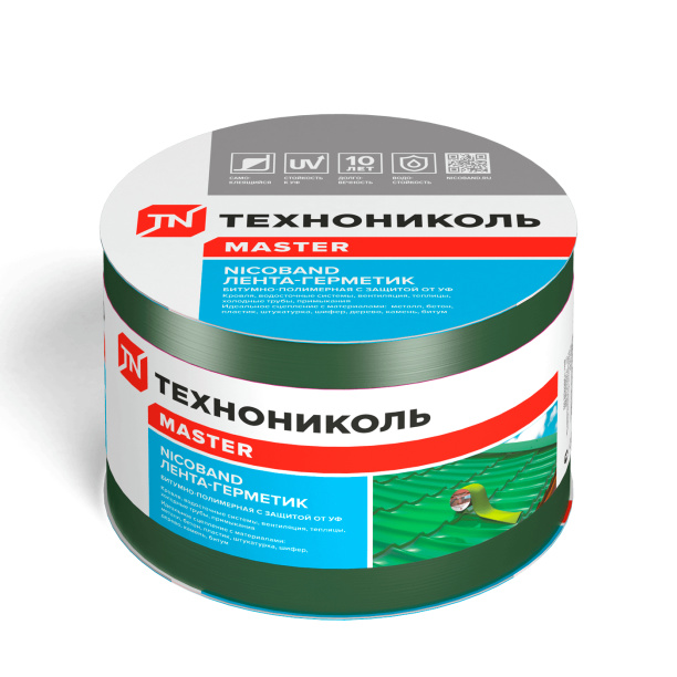 Герметизирующая лента NICOBAND 75 мм зеленая 3 м от магазина ЛесКонПром.ру