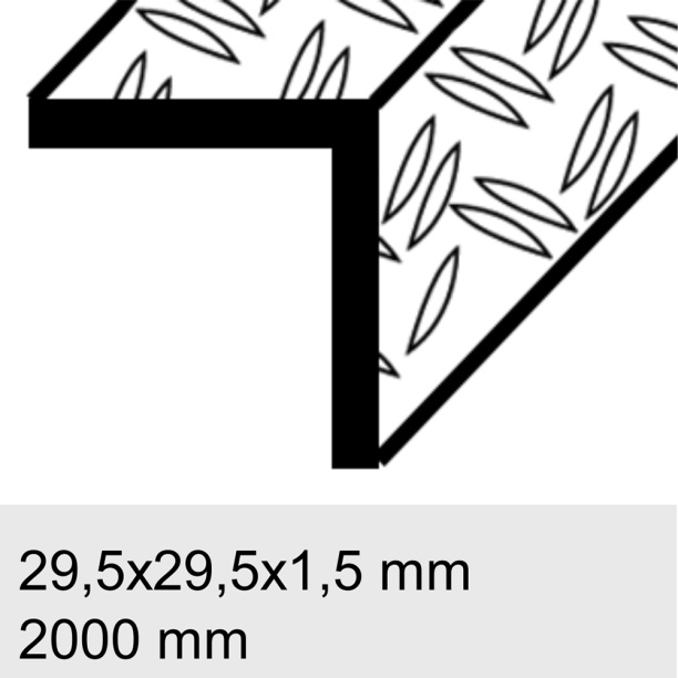 Уголок алюминиевый рифленый 29,5х29,5х2000 мм толщина 1,5 мм от магазина ЛесКонПром.ру