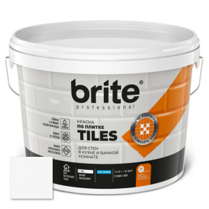 Краска по плитке акриловая brite Tiles 2,5 л белая (база A)