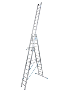Лестница алюминиевая трехсекционая профессиональная KRAUSE STABILO 3х14