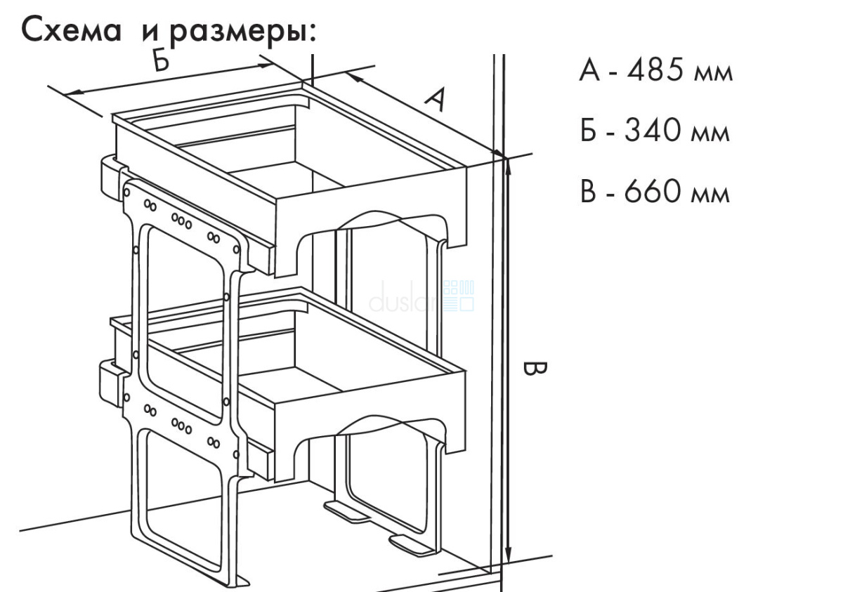 Система сортировки TANDEM 4 на распашной фасад от 400 мм EKOTECH от магазина ЛесКонПром.ру