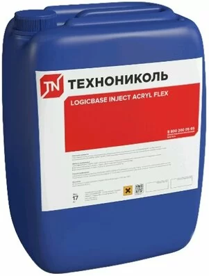 Пластификатор для акрилатных инъекционных гелей LOGICBASE INJECT ACRYL FLEX 17 кг от магазина ЛесКонПром.ру