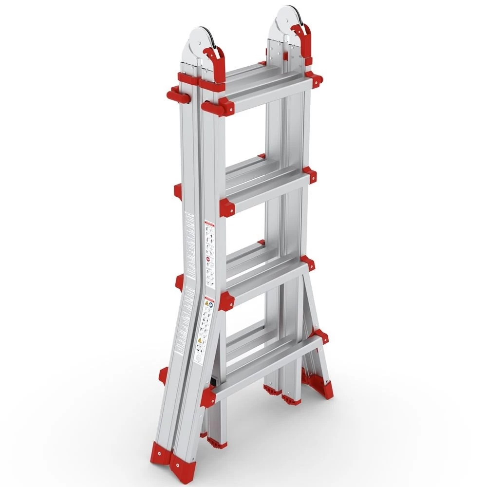 Многофункциональная алюминиевая 4-х ступенчатая TOROS складная лестница CAGSAN от магазина ЛесКонПром.ру