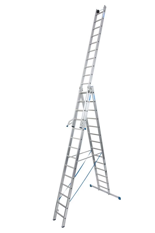 Лестница алюминиевая трехсекционая профессиональная KRAUSE STABILO 3х14 от магазина ЛесКонПром.ру
