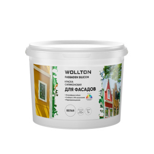 Краска для фасадов Wollton Fassaden Silicon 1 л (база 1) белая