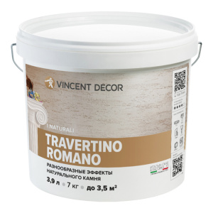 Покрытие декоративное Vincent Decor Travertino Romano 7 кг