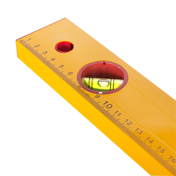 Уровень алюминиевый РемоКолор Yellow с линейкой 100 см, 3 глазка от магазина ЛесКонПром.ру