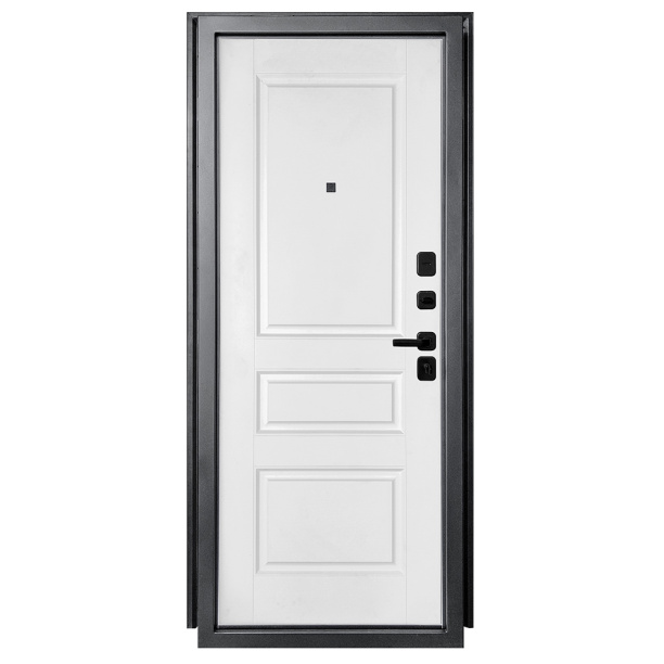 Дверь входная металлическая Анкона неон муар/белый софт 2050х960х90 мм левая от магазина ЛесКонПром.ру