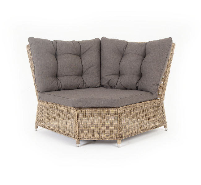 "Бергамо" плетеный угловой диванный модуль, цвет соломенный от магазина ЛесКонПром.ру