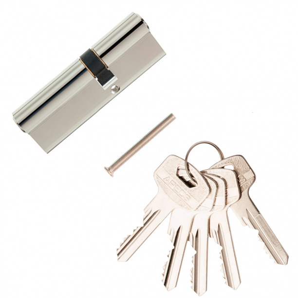 Цилиндр для замка APECS SC-90 35х55 мм ключ-ключ никель от магазина ЛесКонПром.ру