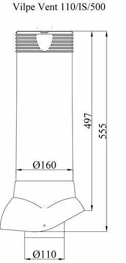 Выход вентиляционный канализационного стояка изолированный Vilpe D=110/ИЗ/500 RR11 зеленый от магазина ЛесКонПром.ру