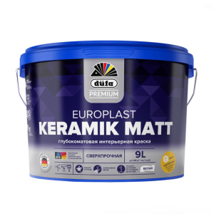 Краска интерьерная dufa PREMIUM Europlast Keramik Matt 9 л белая (база 1)