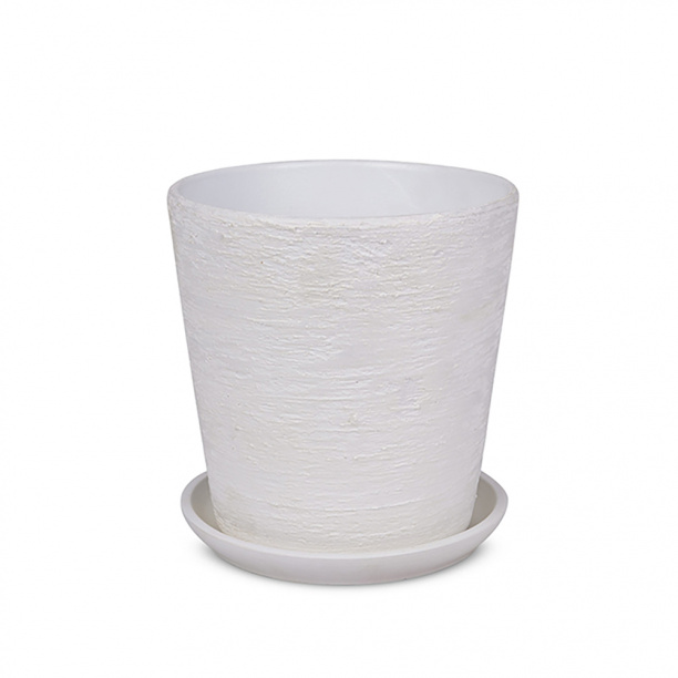 Горшок керамический Лофт белый d26 см h27 см 9,4 л от магазина ЛесКонПром.ру