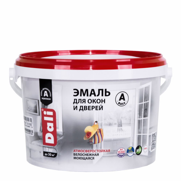 Эмаль для окон и дверей Dali 3 кг белая от магазина ЛесКонПром.ру