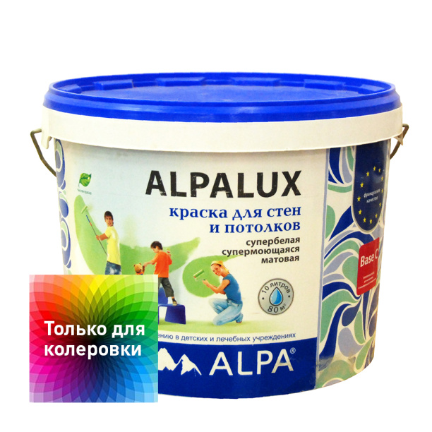 Краска моющаяся акриловая Alpalux база C 9,06 л от магазина ЛесКонПром.ру