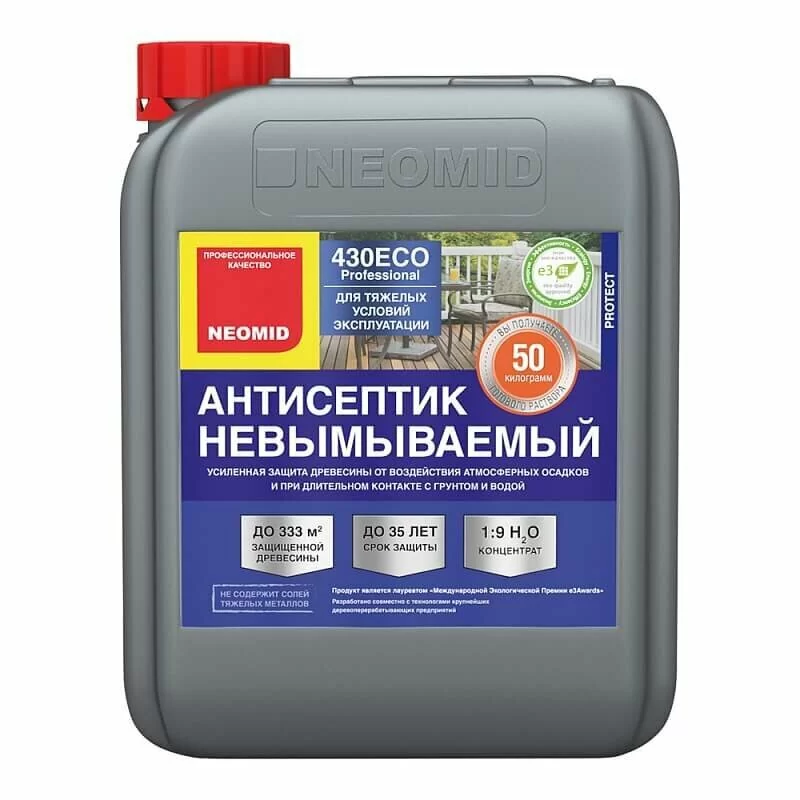 Антисептик-консервант деревозащитный невымываемый NEOMID 430 eco концентрат 1:9 30 кг от магазина ЛесКонПром.ру