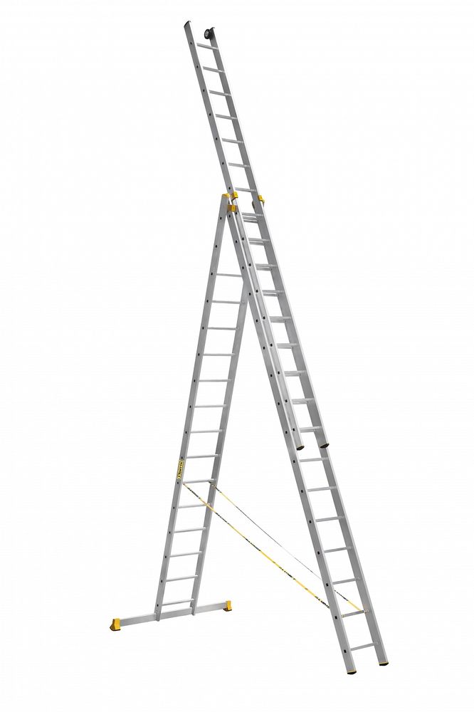 Лестница алюминиевая трехсекционная профессиональная Алюмет 3x16 арт. Р3 9316 от магазина ЛесКонПром.ру