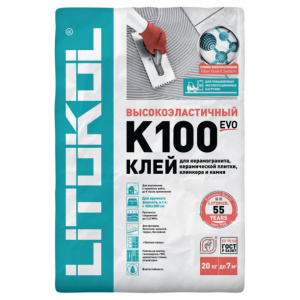 Клей для плитки LITOKOL HYPERFLEX K100 высокоэластичный 20 кг