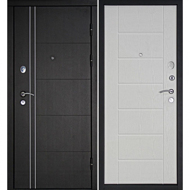 Дверь входная металлическая Тепло-Люкс дуб беленый 2050х960х102 мм правая от магазина ЛесКонПром.ру