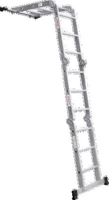 Алюминиевая четырехсекционная лестница-трансформер 400 мм NV1322 НОВАЯ ВЫСОТА 4Х3 арт.1322403 от магазина ЛесКонПром.ру