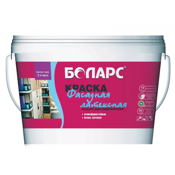 Краска Боларс латексная фасадная, 40 кг от магазина ЛесКонПром.ру