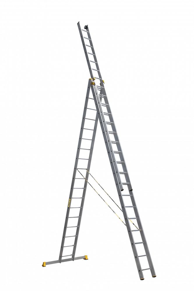 Лестница алюминиевая трехсекционная профессиональная Алюмет 3x18 арт. Р3 9318 от магазина ЛесКонПром.ру