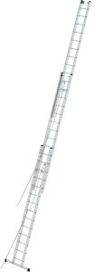 Лестница алюминиевая трехсекционая профессиональная с канатной тягой KRAUSE STABILO 3х14
