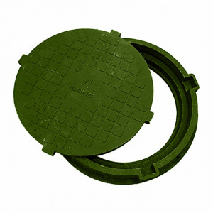 Люк полимерный садовый d560 мм до 3 тонн зелёный