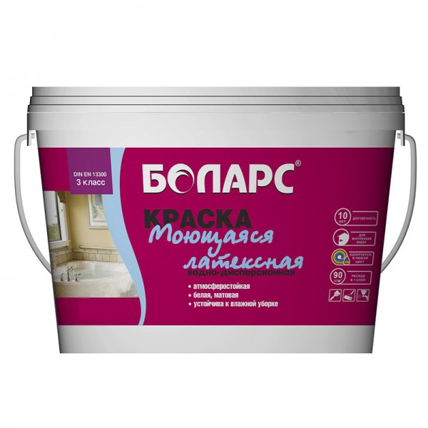 Краска Боларс латексная моющаяся, 40 кг от магазина ЛесКонПром.ру