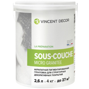 Грунтовка для декоративных покрытий Vincent Decor Sous-Couche Micro Granitee 4 кг