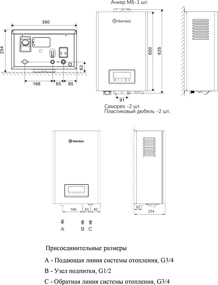 Электрический котел Thermex Skif 5-12 Wi-Fi 12 кВт от магазина ЛесКонПром.ру