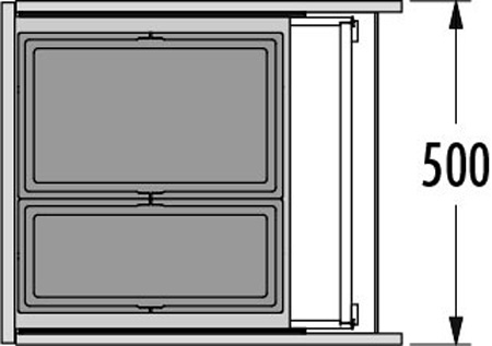 Система сортировки 46л для ящика с высоким фасадом в шкаф 500мм TRIPLE XL 50 3631581 от магазина ЛесКонПром.ру