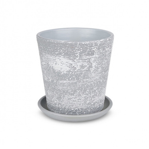 Горшок керамический Лофт серо-белый d26 см h27 см 9,4 л