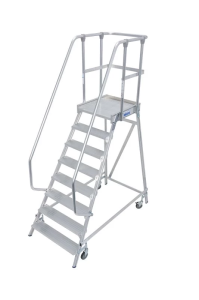 Односторонняя передвижная лестница с платформой STABILO 8 ступеней KRAUSE арт.820181