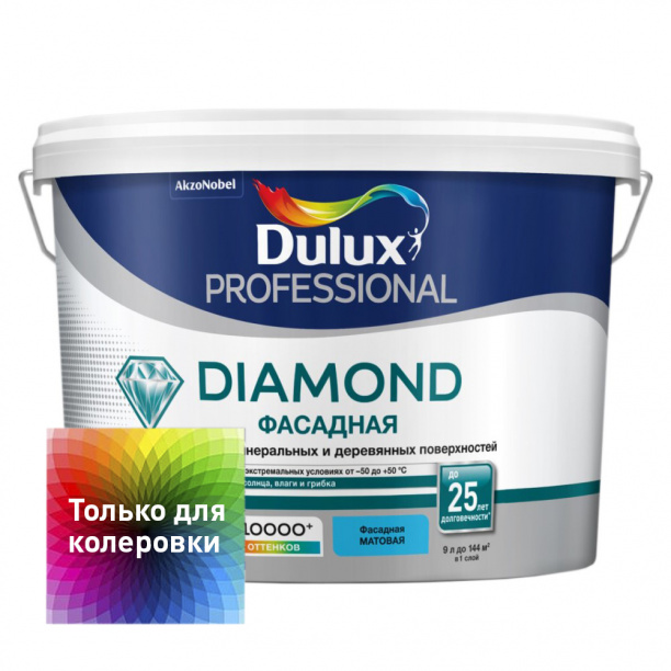 Краска фасадная Dulux Diamond 9 л прозрачная (база BC) от магазина ЛесКонПром.ру