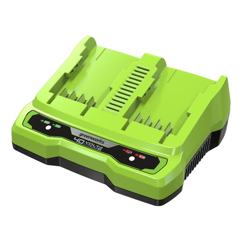 2 Аккумулятора Greenworks G40B2 40V (2 А/ч) + Зарядное устройство на 2 слота Greenworks G40UC2 40V (2 A) от магазина ЛесКонПром.ру