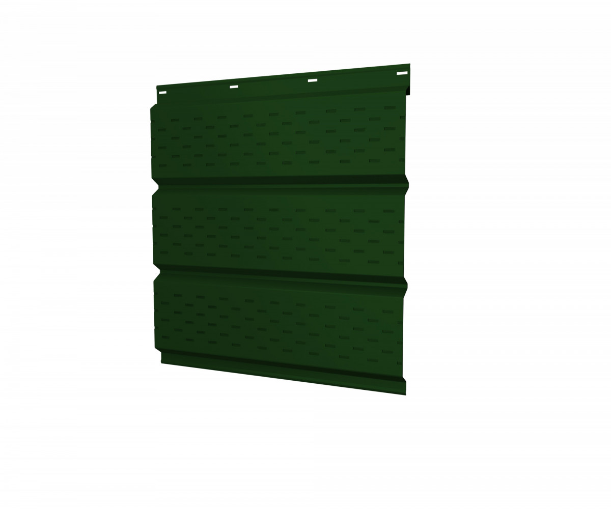 Софит металлический полная перфорация 0,5 GreenCoat Pural BT с пленкой RR 11 темно-зеленый (RAL 6020 от магазина ЛесКонПром.ру