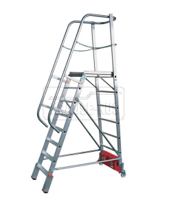 Односторонняя лестница с платформой VARIO KOMPAKT STABILO 8 ступеней KRAUSE арт.833037