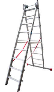 Лестница алюминиевая двухсекционная индустриальная Новая Высота 2x9 арт. 5220209