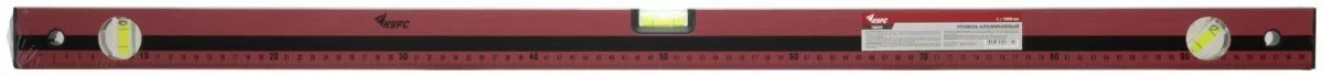 Уровень КУРС 18025 Оптима 1000 3 глазка фрезерованная рабочая грань корпус красный от магазина ЛесКонПром.ру