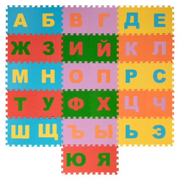 Коврик-пазл детский Алфавит русский 32 детали 25х25 см от магазина ЛесКонПром.ру