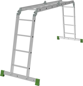 Алюминиевая четырехсекционная лестница-трансформер компактная 340 мм NV2327 НОВАЯ ВЫСОТА 4Х4