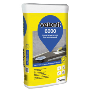 Ровнитель для пола Vetonit 6000 быстросохнущий 10-250 мм 25 кг