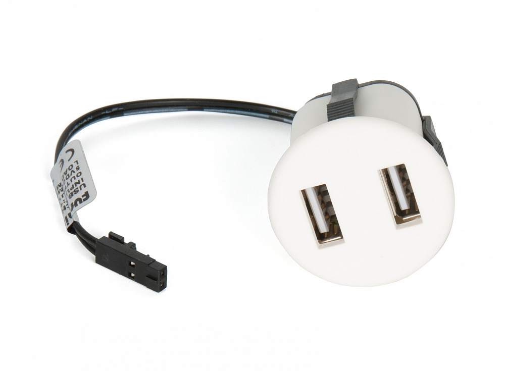Встраиваемая USB зарядка 2х1А USB CHARGER 303090-W-MP от магазина ЛесКонПром.ру