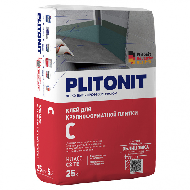 Клей для плитки C2TE PLITONIT С 25 кг от магазина ЛесКонПром.ру
