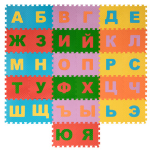 Коврик-пазл детский Алфавит русский 32 детали 25х25 см