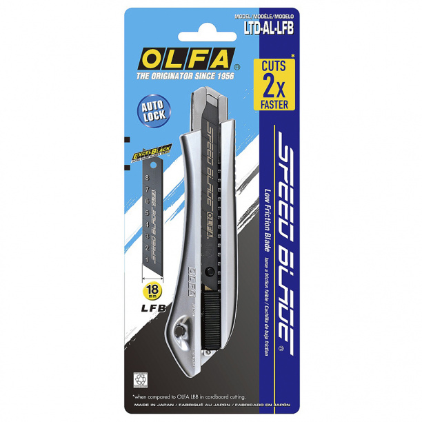 Нож OLFA 18 мм металлический с автофиксатором, быстрый рез от магазина ЛесКонПром.ру